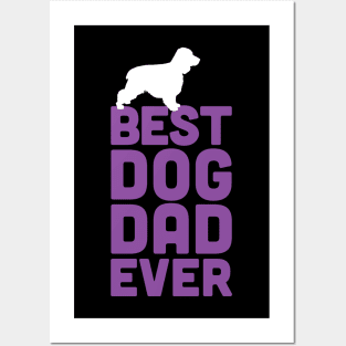 Best Cocker Spaniel Dog Dad Ever - Purple Dog Lover Gift Posters and Art